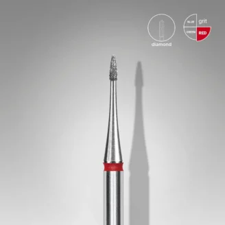 Carbide Diamond Flame Vermelho Mini