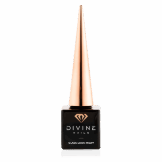 Top Coat Glass Look Milky 10ml Divine Nails – finalizante sem goma para acabamento cristalino